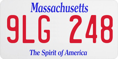 MA license plate 9LG248