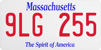 MA license plate 9LG255