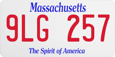 MA license plate 9LG257