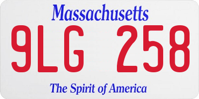 MA license plate 9LG258