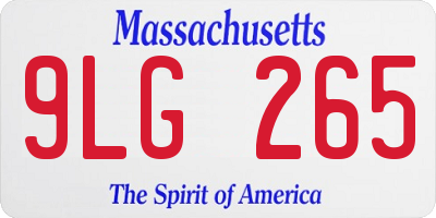 MA license plate 9LG265
