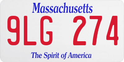 MA license plate 9LG274