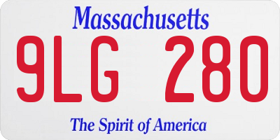 MA license plate 9LG280
