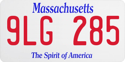 MA license plate 9LG285