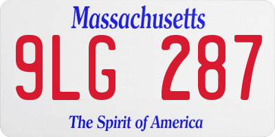 MA license plate 9LG287