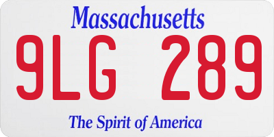 MA license plate 9LG289