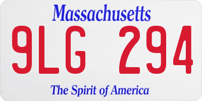 MA license plate 9LG294