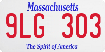 MA license plate 9LG303