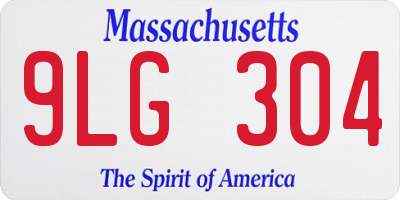 MA license plate 9LG304