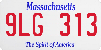 MA license plate 9LG313