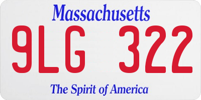 MA license plate 9LG322