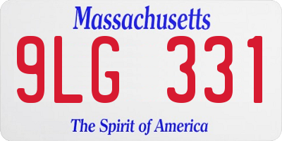 MA license plate 9LG331