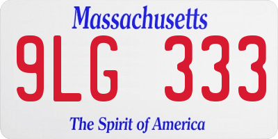 MA license plate 9LG333