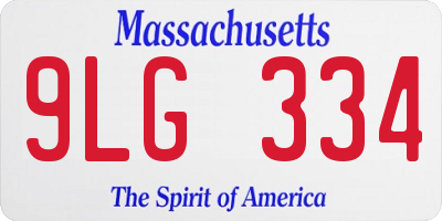 MA license plate 9LG334