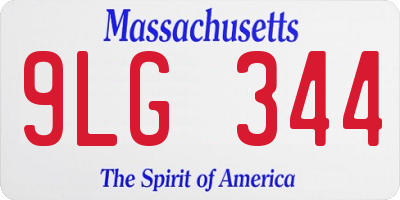 MA license plate 9LG344