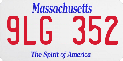 MA license plate 9LG352