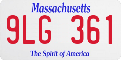 MA license plate 9LG361