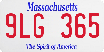 MA license plate 9LG365