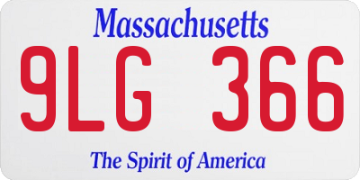 MA license plate 9LG366