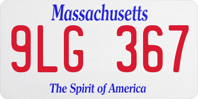 MA license plate 9LG367