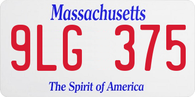 MA license plate 9LG375