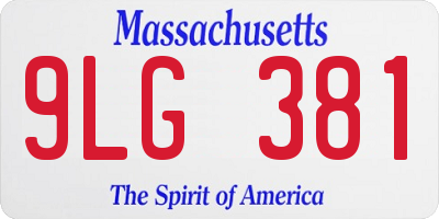 MA license plate 9LG381