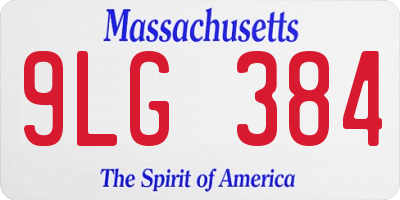 MA license plate 9LG384