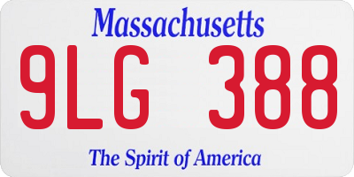 MA license plate 9LG388