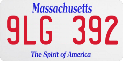 MA license plate 9LG392