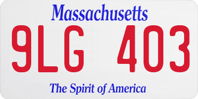 MA license plate 9LG403