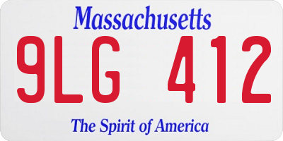 MA license plate 9LG412