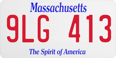 MA license plate 9LG413