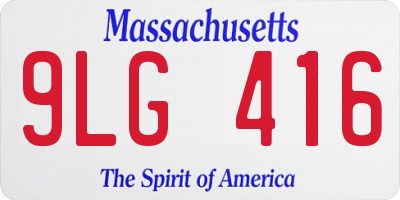 MA license plate 9LG416