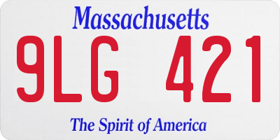 MA license plate 9LG421