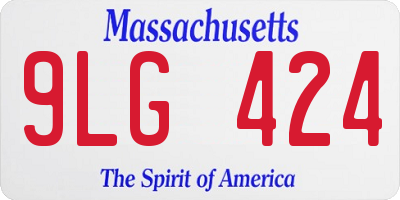 MA license plate 9LG424
