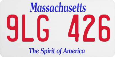 MA license plate 9LG426