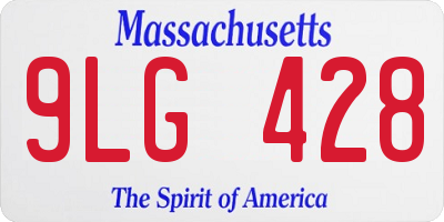 MA license plate 9LG428