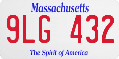 MA license plate 9LG432