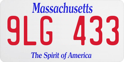MA license plate 9LG433