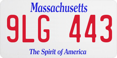 MA license plate 9LG443