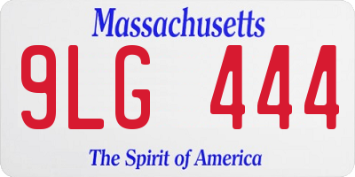 MA license plate 9LG444