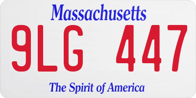 MA license plate 9LG447