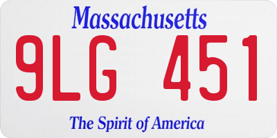 MA license plate 9LG451