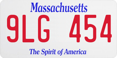 MA license plate 9LG454