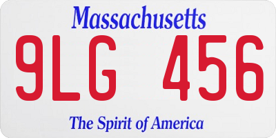 MA license plate 9LG456