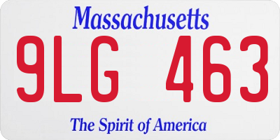 MA license plate 9LG463