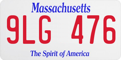 MA license plate 9LG476
