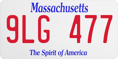 MA license plate 9LG477