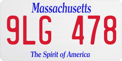 MA license plate 9LG478