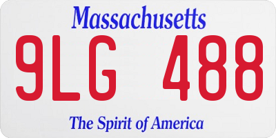 MA license plate 9LG488